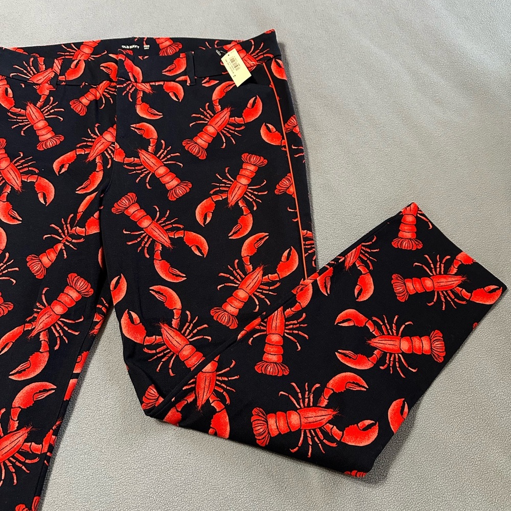Old Navy Navy Pants with Red Lobster Motif - Picture 2 of 7